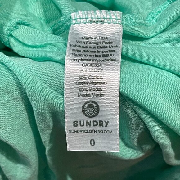 Sundry Light Green Tee Dress with Side Twist - Size XS - NWT - Picture 3 of 6